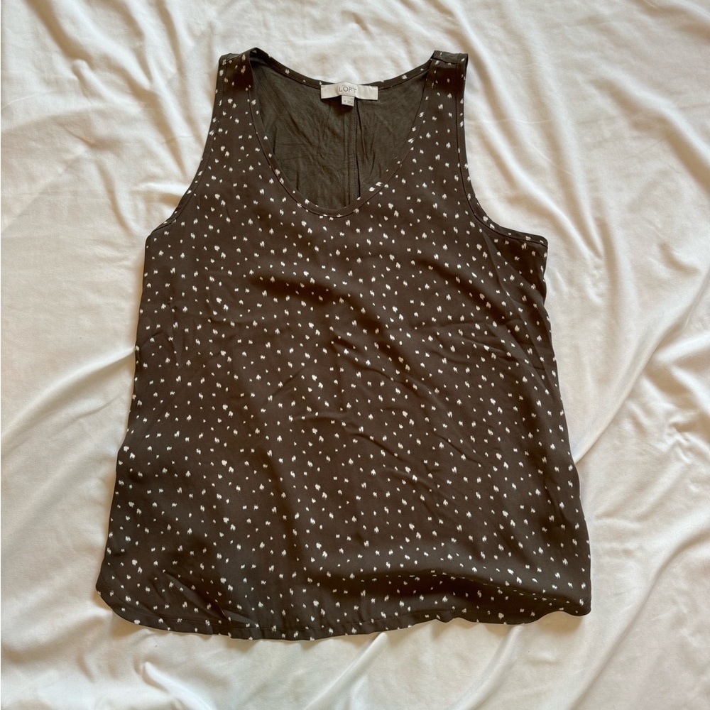 Loft olive green tank top